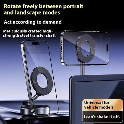 Alloy Magnetic Mobile Phone Holder for Instrument Panel-Foldable Stand with 360° Rotation & Adjustable Height Durable & Stable | ApexSourc