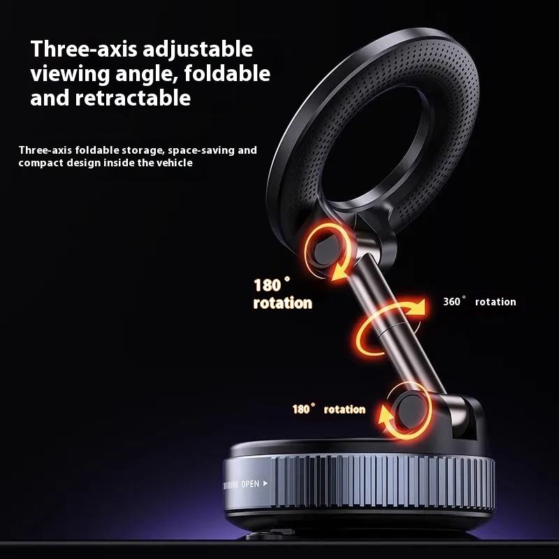 Alloy Magnetic Mobile Phone Holder for Instrument Panel-Foldable Stand with 360° Rotation & Adjustable Height Durable & Stable | ApexSourc