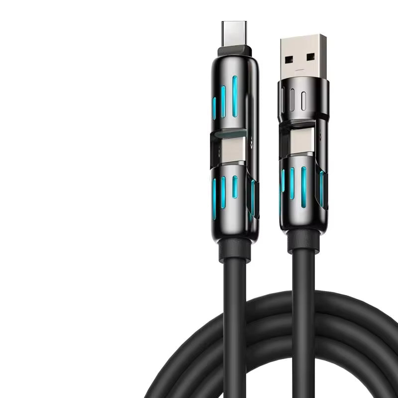 LED light 4 in 1 fast charging cable for iPhone & Android | ApexSourc