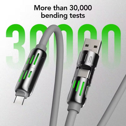 LED light 4 in 1 fast charging cable for iPhone & Android | ApexSourc